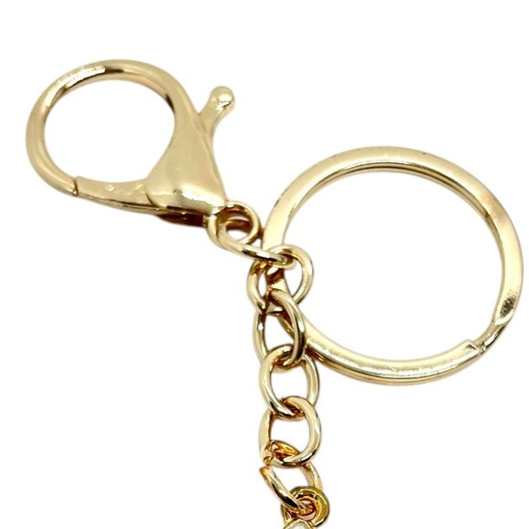 3/$30 CAT KEYCHAIN GOLD TONE ENAMEL RHINESTONE KITTY BAG CHARM BOUTIQUE NWT GIFT - Picture 7 of 10